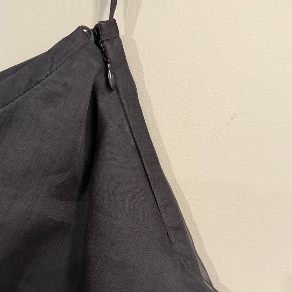Virgo 21 vintage dark grey 100% silk elegant tiered skirt - Picture 4 of 5